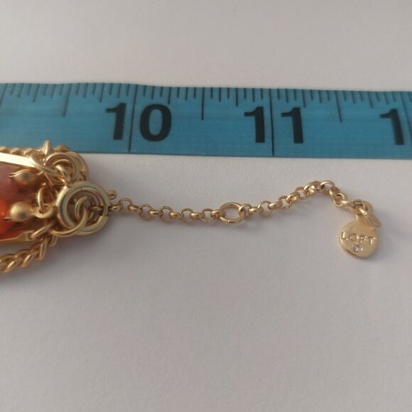 LOFT Necklace Celestial Charms Gold Coral Beaded Boho Chic Moon Star Layer Stack - Picture 5 of 7